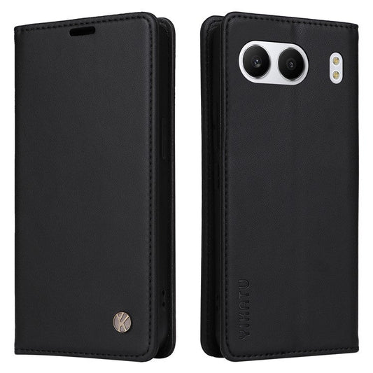 YIKATU YK-001 For OnePlus Nord 4 Case Stand Leather Phone Cover Strong Magnetic Closure - Black