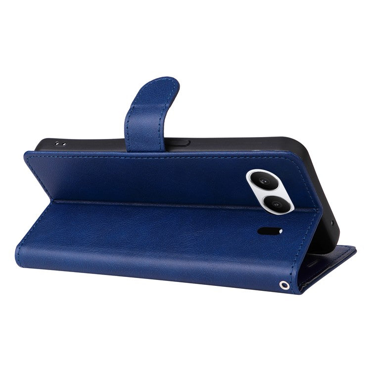 KT Leather Series-2 for OnePlus Nord 4 Case Solid Color Leather Phone Cover Wallet Stand - Blue