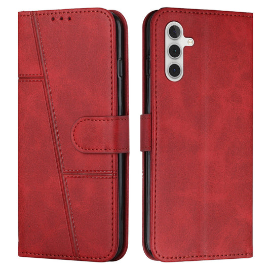 For Samsung Galaxy A16 5G / A16 4G Case Stand Flip Protective Leather Phone Cover - Red