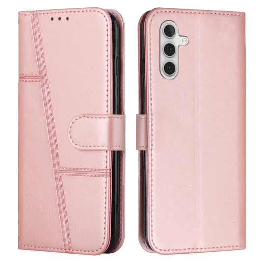 For Samsung Galaxy A16 5G / A16 4G Case Stand Flip Protective Leather Phone Cover - Rose Gold