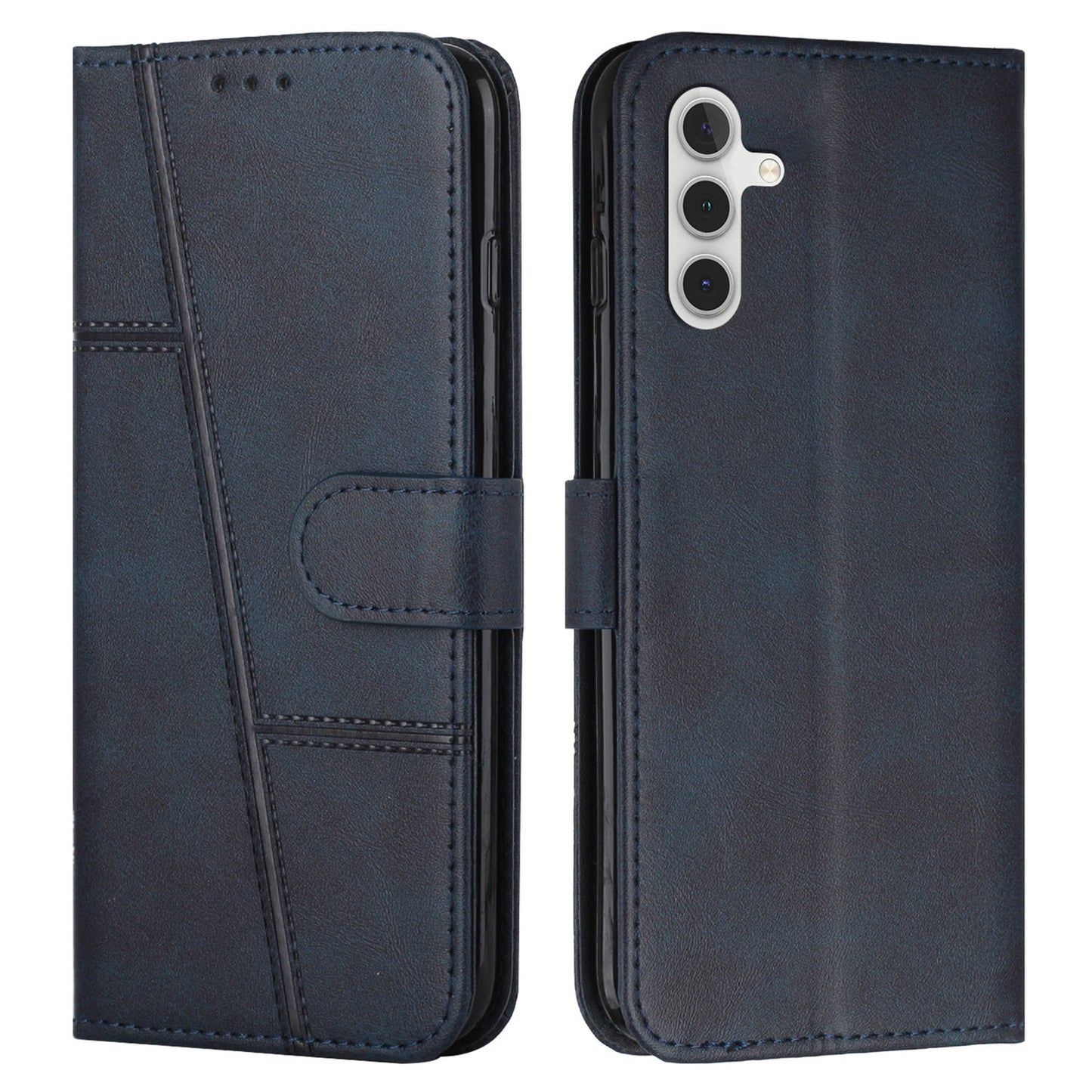 For Samsung Galaxy A16 5G / A16 4G Case Stand Flip Protective Leather Phone Cover - Sapphire