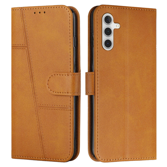 For Samsung Galaxy A16 5G / A16 4G Case Stand Flip Protective Leather Phone Cover - Yellow