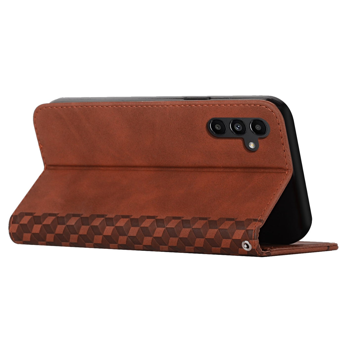For Samsung Galaxy A16 5G / A16 4G Phone Cover Imprinted PU Leather Wallet Stand Case - Brown