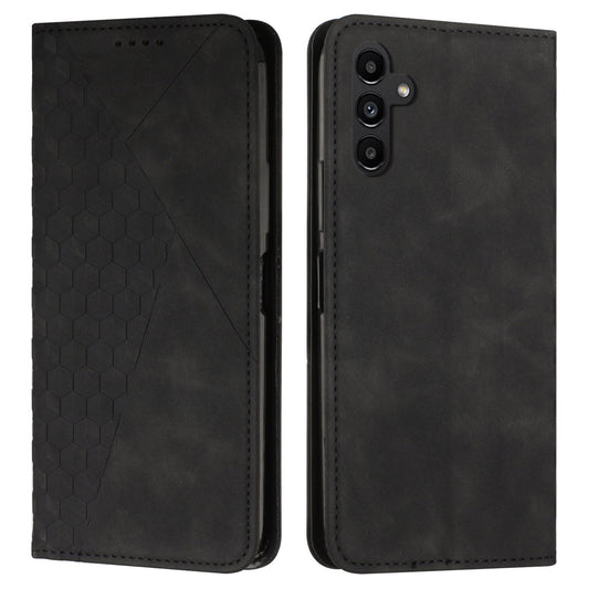 For Samsung Galaxy A16 5G / A16 4G Phone Cover Imprinted PU Leather Wallet Stand Case - Black