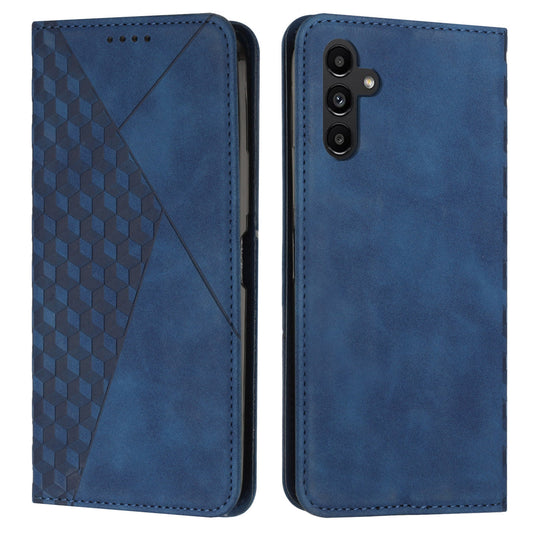 For Samsung Galaxy A16 5G / A16 4G Phone Cover Imprinted PU Leather Wallet Stand Case - Sapphire