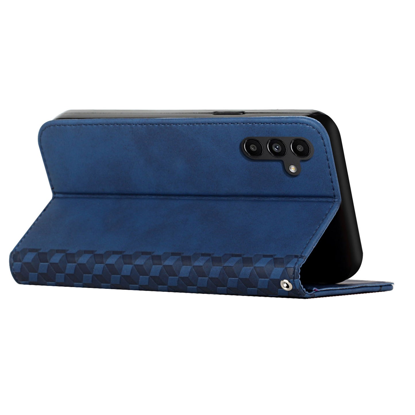 For Samsung Galaxy A16 5G / A16 4G Phone Cover Imprinted PU Leather Wallet Stand Case - Sapphire
