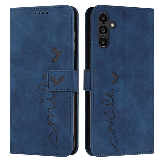 For Samsung Galaxy A16 5G / A16 4G Case Viewing Stand PU Leather Phone Cover Imprinted Pattern - Sapphire