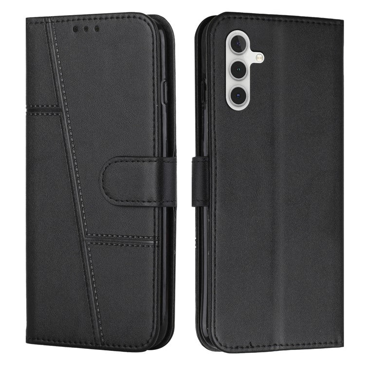 For Samsung Galaxy M35 5G Case Stand Flip Protective Leather Phone Cover - Black
