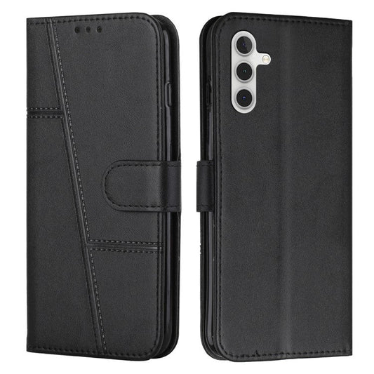 For Samsung Galaxy M35 5G Case Stand Flip Protective Leather Phone Cover - Black