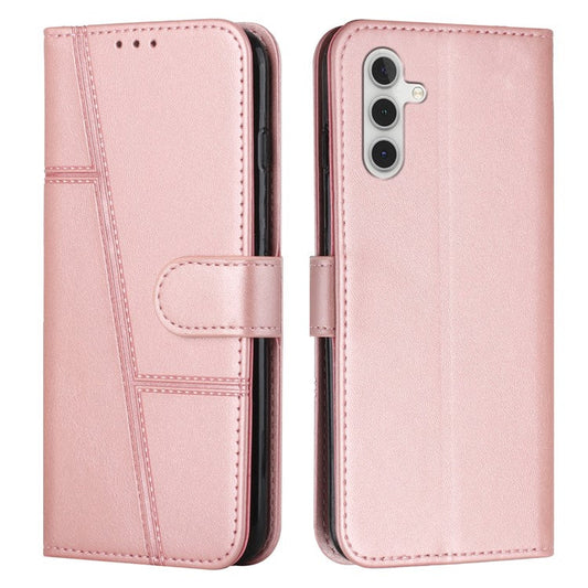 For Samsung Galaxy M35 5G Case Stand Flip Protective Leather Phone Cover - Rose Gold
