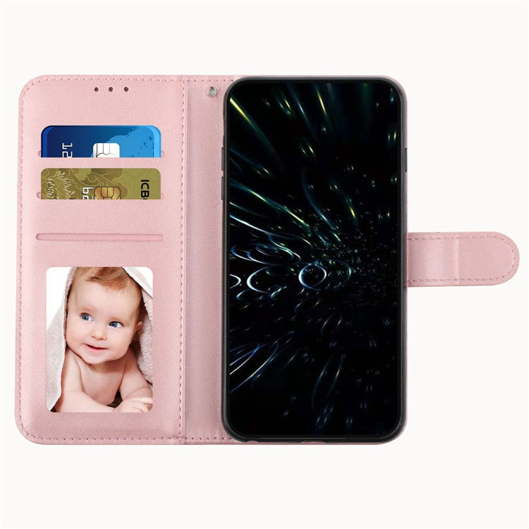 For Samsung Galaxy M35 5G Case Stand Flip Protective Leather Phone Cover - Rose Gold