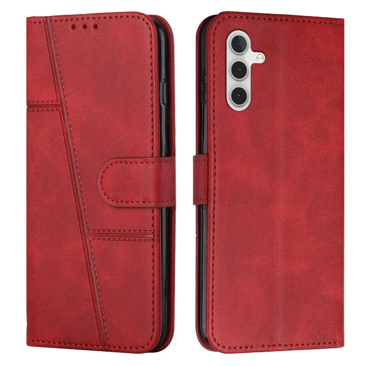 For Samsung Galaxy M35 5G Case Stand Flip Protective Leather Phone Cover - Red