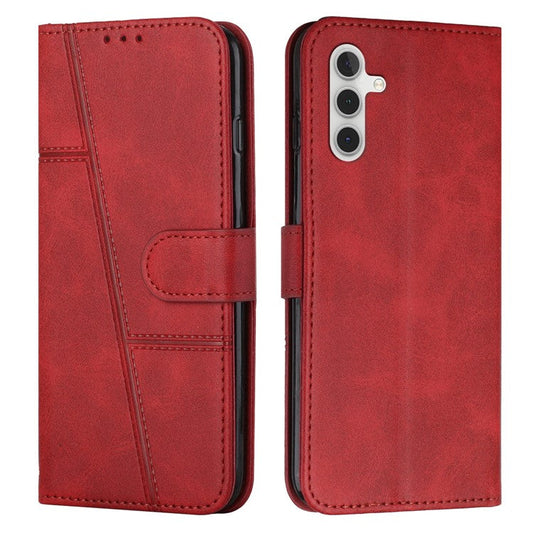 For Samsung Galaxy M35 5G Case Stand Flip Protective Leather Phone Cover - Red