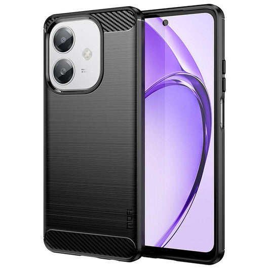 MOFI JK TPU Series-1 For Oppo A3x 5G Case Carbon Fiber Texture TPU Soft Phone Cover - Black