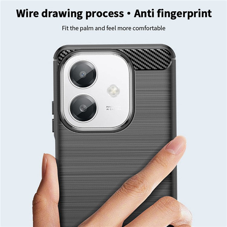 MOFI JK TPU Series-1 For Oppo A3x 5G Case Carbon Fiber Texture TPU Soft Phone Cover - Black