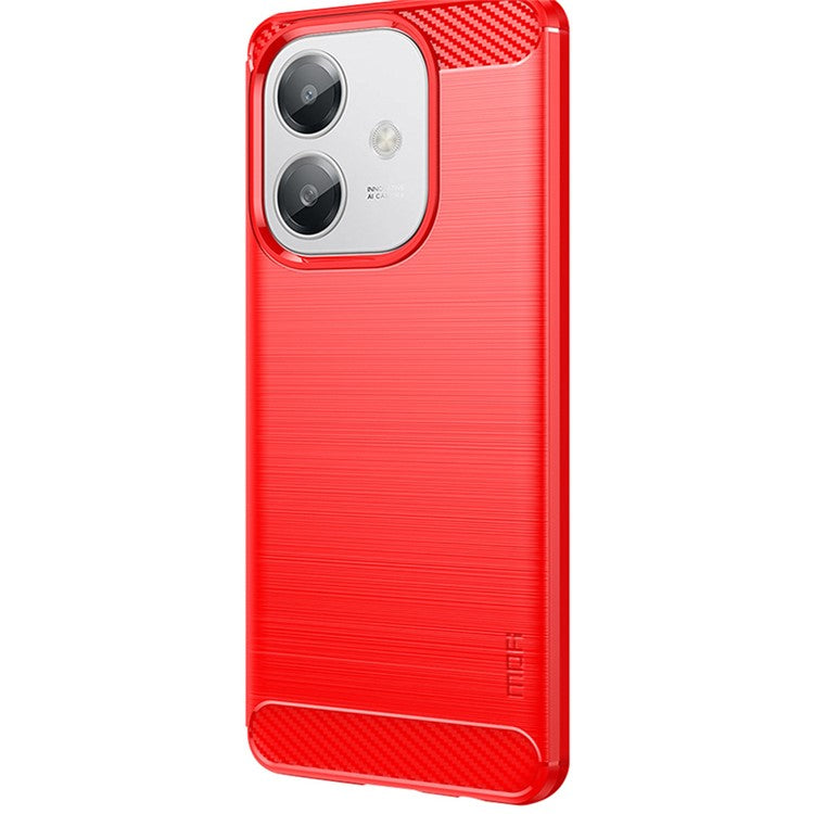 MOFI JK TPU Series-1 For Oppo A3x 5G Case Carbon Fiber Texture TPU Soft Phone Cover - Red