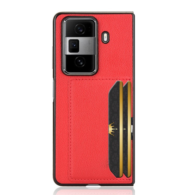 For Honor Magic Vs3 5G Case Card Holder Litchi Texture Leather+PC Folding Phone Cover - Red