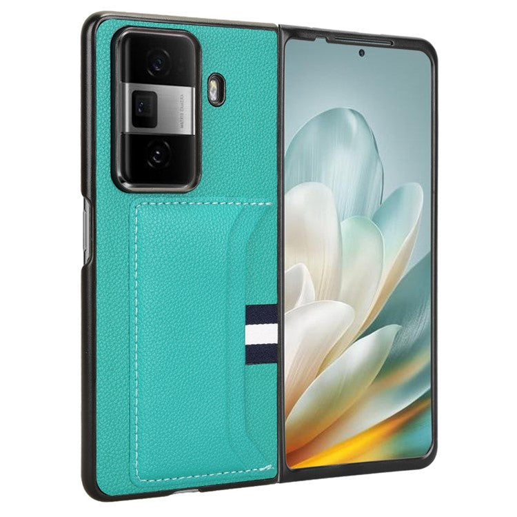 For Honor Magic Vs3 5G Case Card Holder Litchi Texture Leather+PC Folding Phone Cover - Green