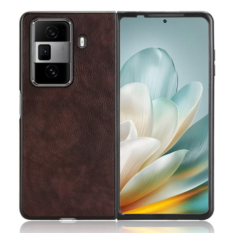 For Honor Magic Vs3 5G Case Litchi Texture PU Leather + PC Phone Cover - Brown