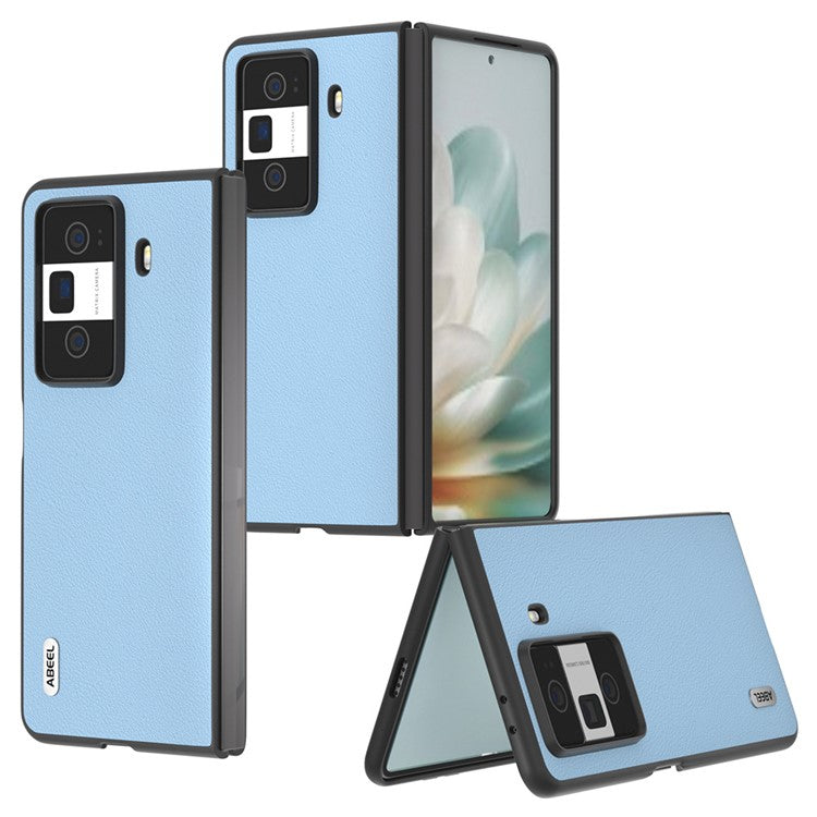 ABEEL For Honor Magic Vs3 5G Case Genuine Cow Leather Hard PC Phone Cover - Blue