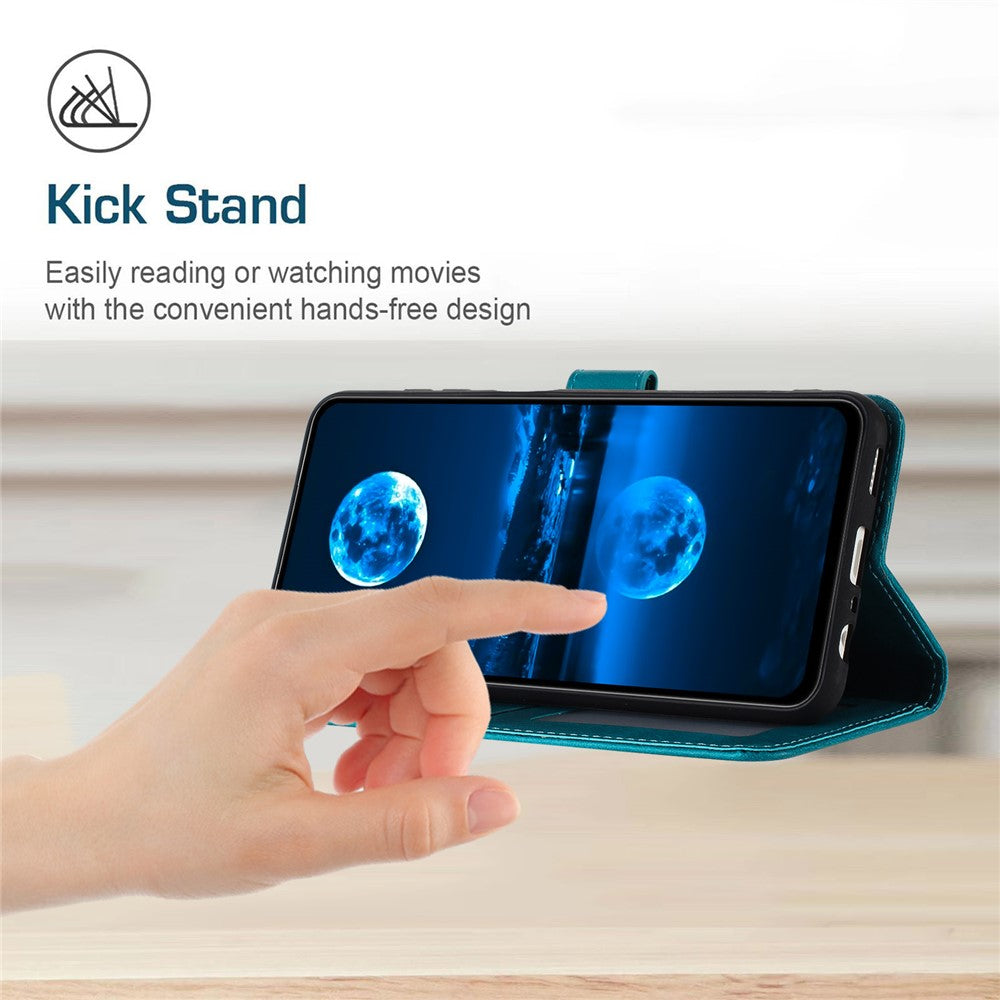 For Oppo K12x 5G (India) / A3 Pro (India) 5G / (Global) 5G Case Flip Stand PU Leather Wallet Phone Cover Calf Texture - Green