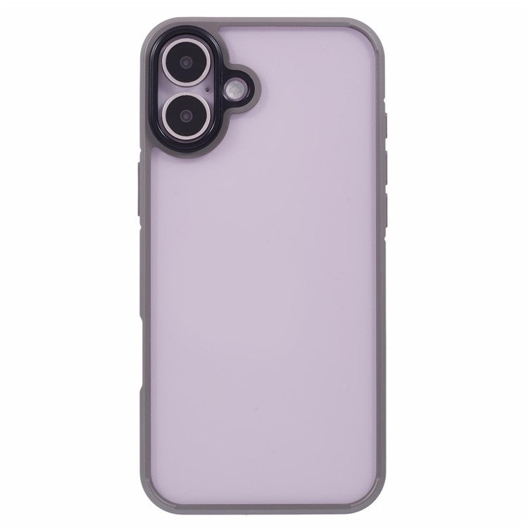 X-LEVEL For iPhone 16 Case Acrylic+Silicone Anti-Scratch Clear Back Phone Cover - Grey