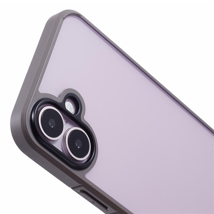 X-LEVEL For iPhone 16 Case Acrylic+Silicone Anti-Scratch Clear Back Phone Cover - Grey