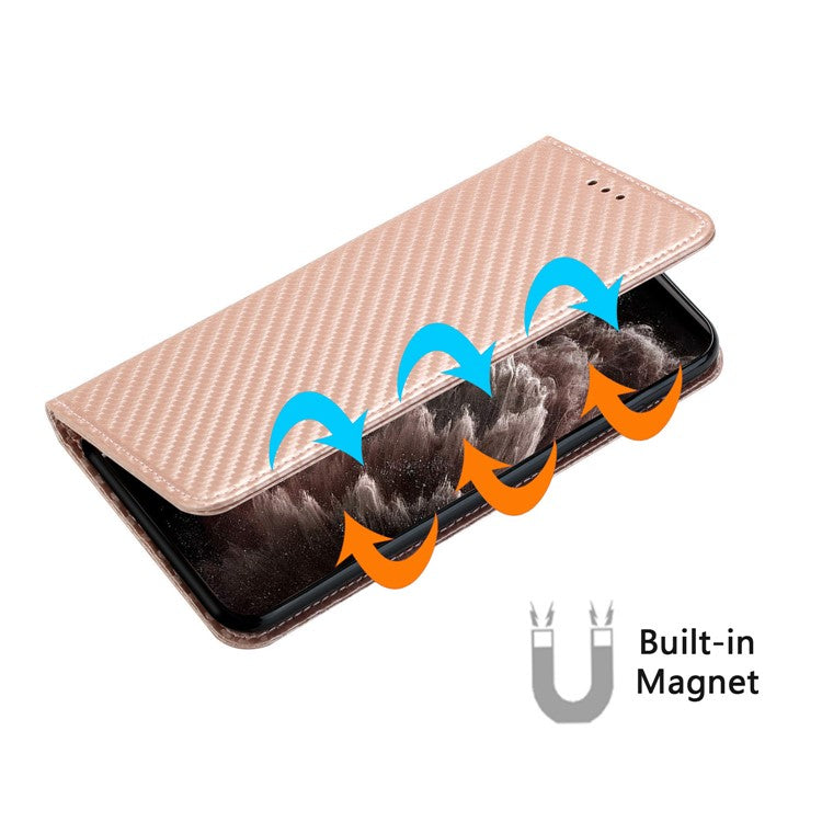 For iPhone 16 Case Leather Flip Phone Cover Stand Strong Magnetic Closure - Rose Gold