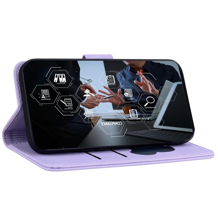 For Google Pixel 9 Pro XL Case Wallet Cat Pattern Imprinted Leather Phone Cover - Purple