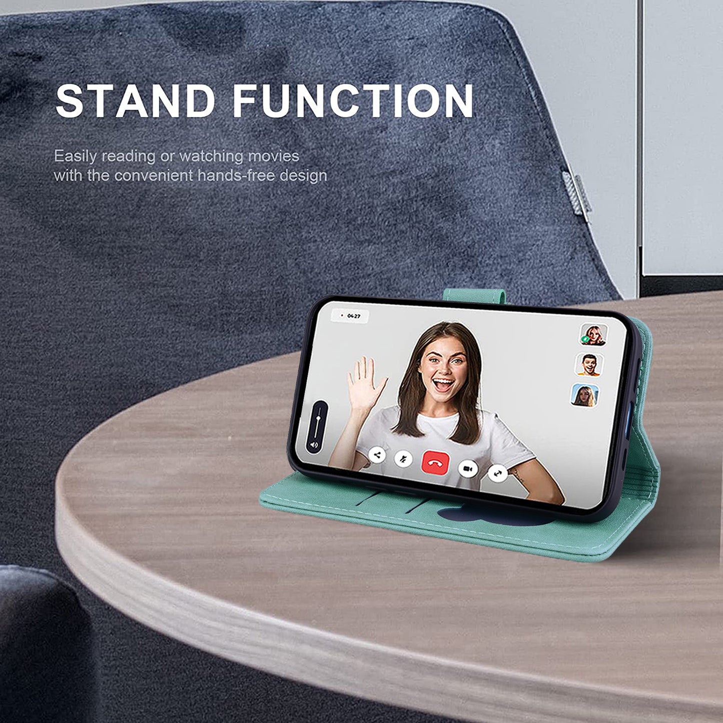 For Samsung Galaxy A16 5G / A16 4G Case Wallet Cat Pattern Imprinted Leather Phone Cover - Green