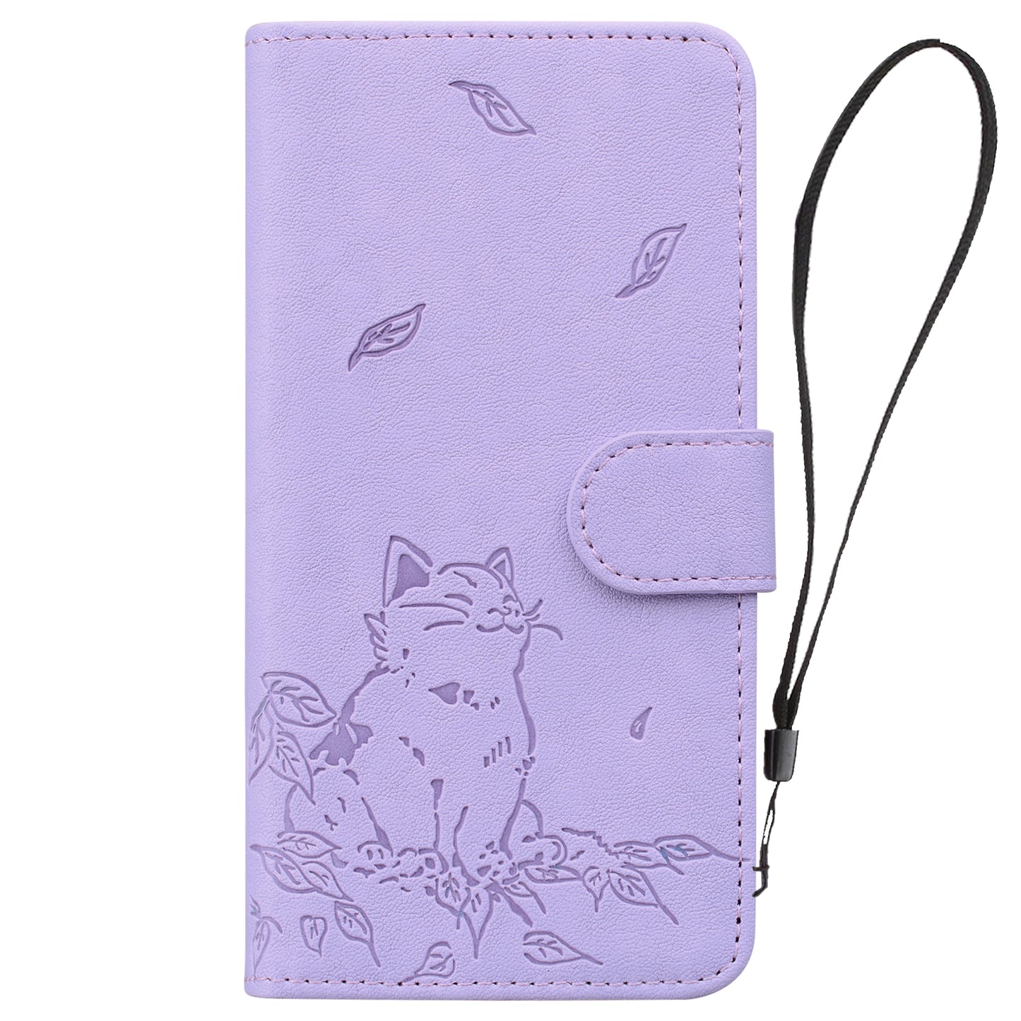 For Samsung Galaxy A16 5G / A16 4G Case Wallet Cat Pattern Imprinted Leather Phone Cover - Purple