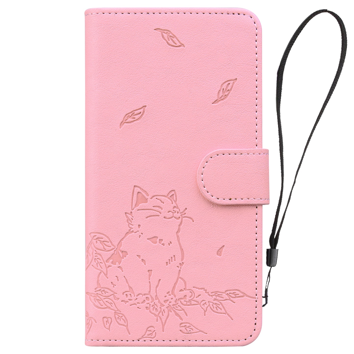 For Samsung Galaxy A16 5G / A16 4G Case Wallet Cat Pattern Imprinted Leather Phone Cover - Pink