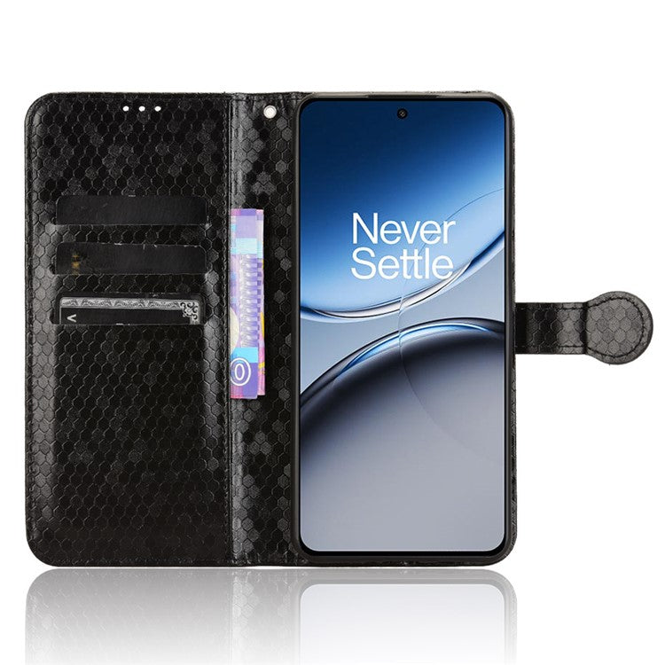 For OnePlus Nord 4 Wallet Case Dot Pattern Imprint PU Leather Phone Cover - Black