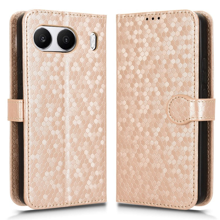 For OnePlus Nord 4 Wallet Case Dot Pattern Imprint PU Leather Phone Cover - Rose Gold
