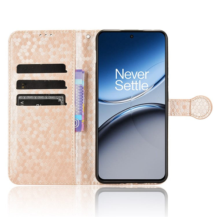 For OnePlus Nord 4 Wallet Case Dot Pattern Imprint PU Leather Phone Cover - Rose Gold