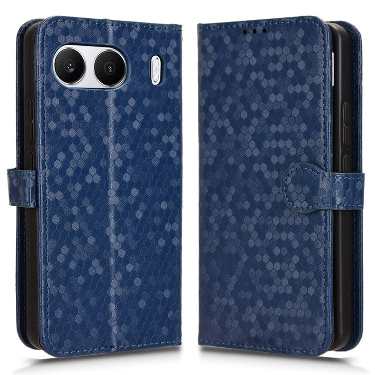 For OnePlus Nord 4 Wallet Case Dot Pattern Imprint PU Leather Phone Cover - Dark Blue