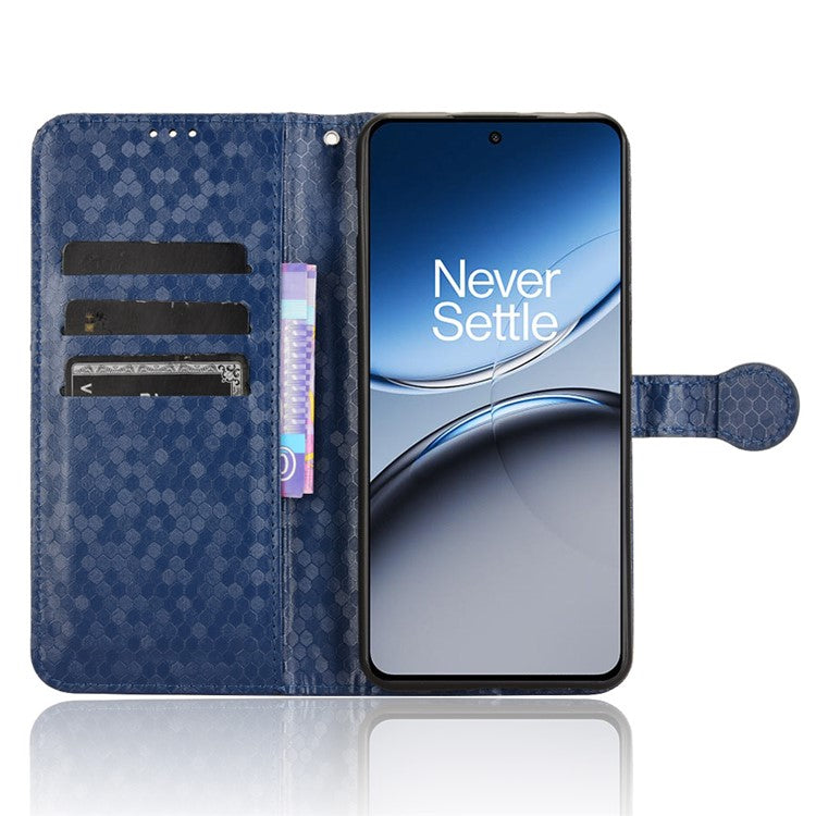 For OnePlus Nord 4 Wallet Case Dot Pattern Imprint PU Leather Phone Cover - Dark Blue