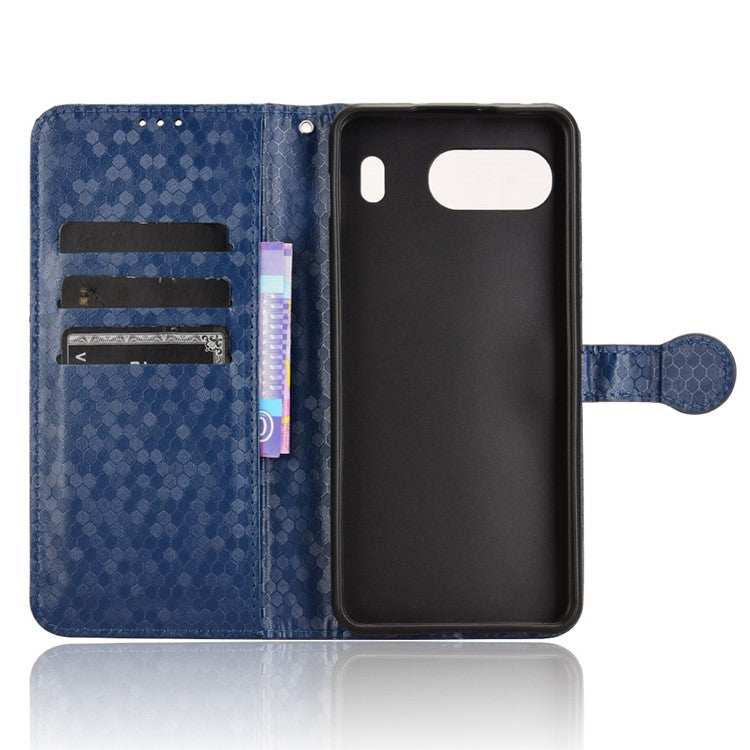 For OnePlus Nord 4 Wallet Case Dot Pattern Imprint PU Leather Phone Cover - Dark Blue