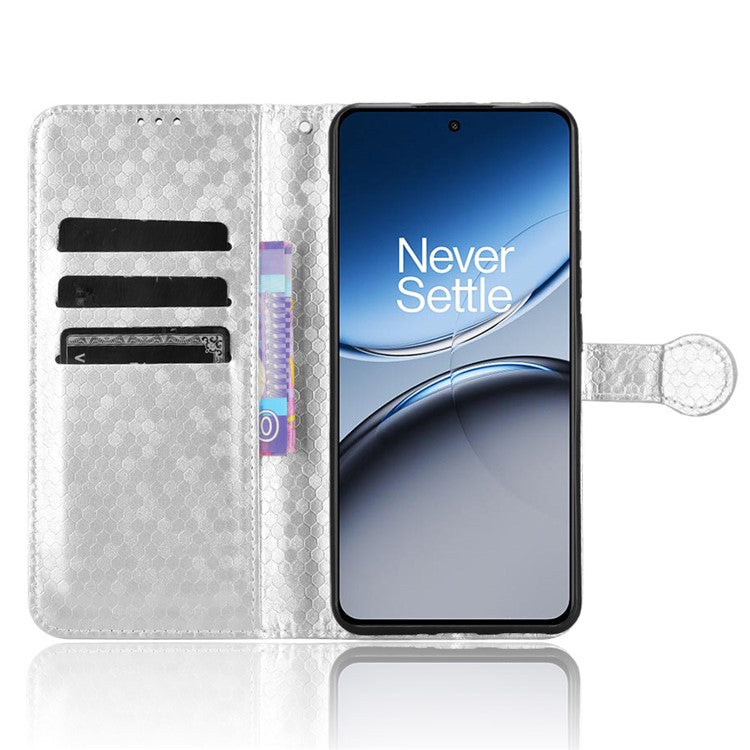 For OnePlus Nord 4 Wallet Case Dot Pattern Imprint PU Leather Phone Cover - Silver