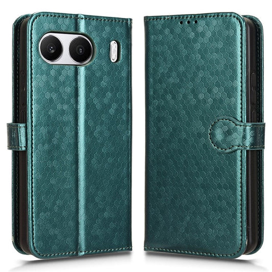 For OnePlus Nord 4 Wallet Case Dot Pattern Imprint PU Leather Phone Cover - Green
