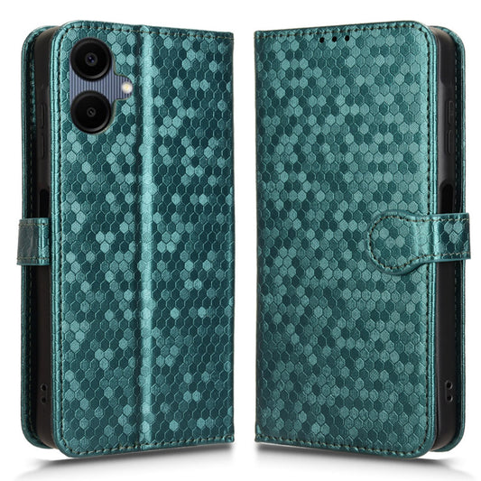 For Samsung Galaxy A06 Wallet Case Dot Pattern Imprint PU Leather Phone Cover - Green