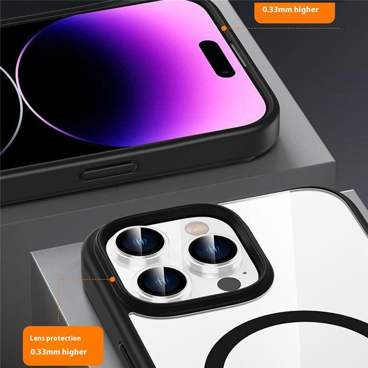 For iPhone 16 Pro Case Clear Phone Cover PC +TPU Compatible with MagSafe - Black