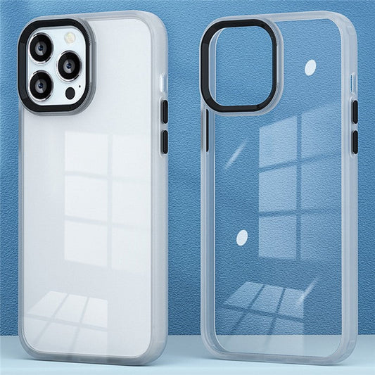 For iPhone 16 Pro Clear Phone Case PC+Silicone Shockproof Back Cover - Translucent
