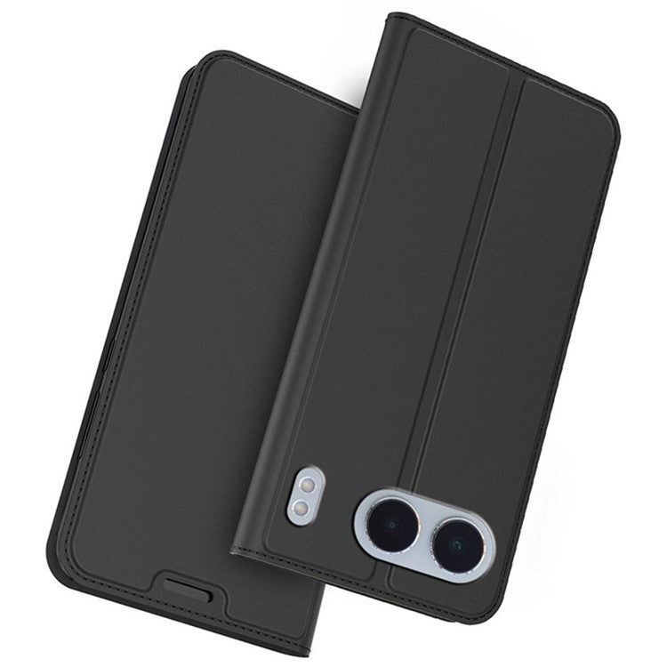 For OnePlus Nord 4 Case PU Leather Phone Cover with Card Holder Stand Magnetic Closure - Black