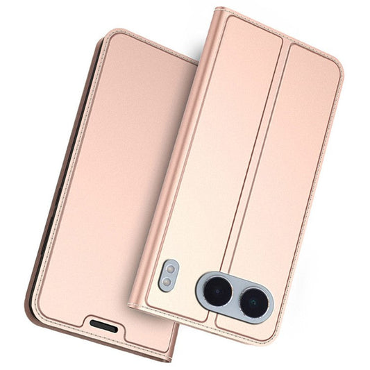For OnePlus Nord 4 Case PU Leather Phone Cover with Card Holder Stand Magnetic Closure - Rose Gold