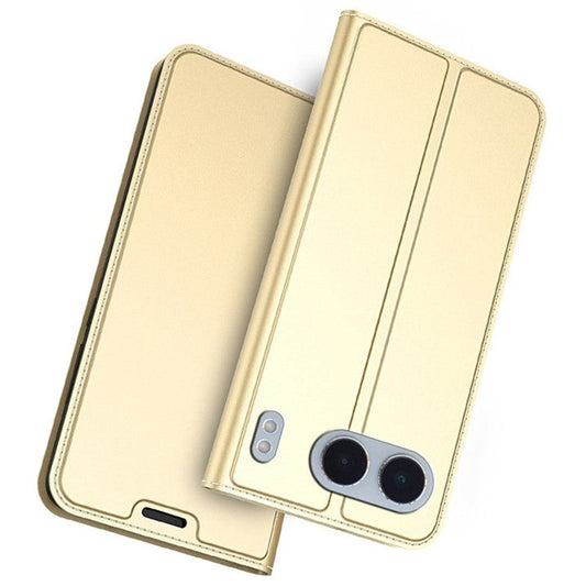 For OnePlus Nord 4 Case PU Leather Phone Cover with Card Holder Stand Magnetic Closure - Gold