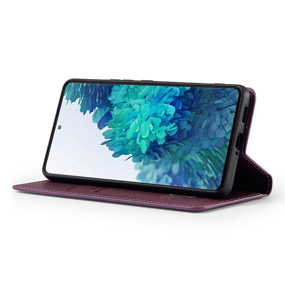 LC.IMEEKE L1 Series for Samsung Galaxy S20 FE 2022 / S20 FE 5G / S20 FE / S20 Lite Case Leather Wallet Stand Phone Cover - Purple