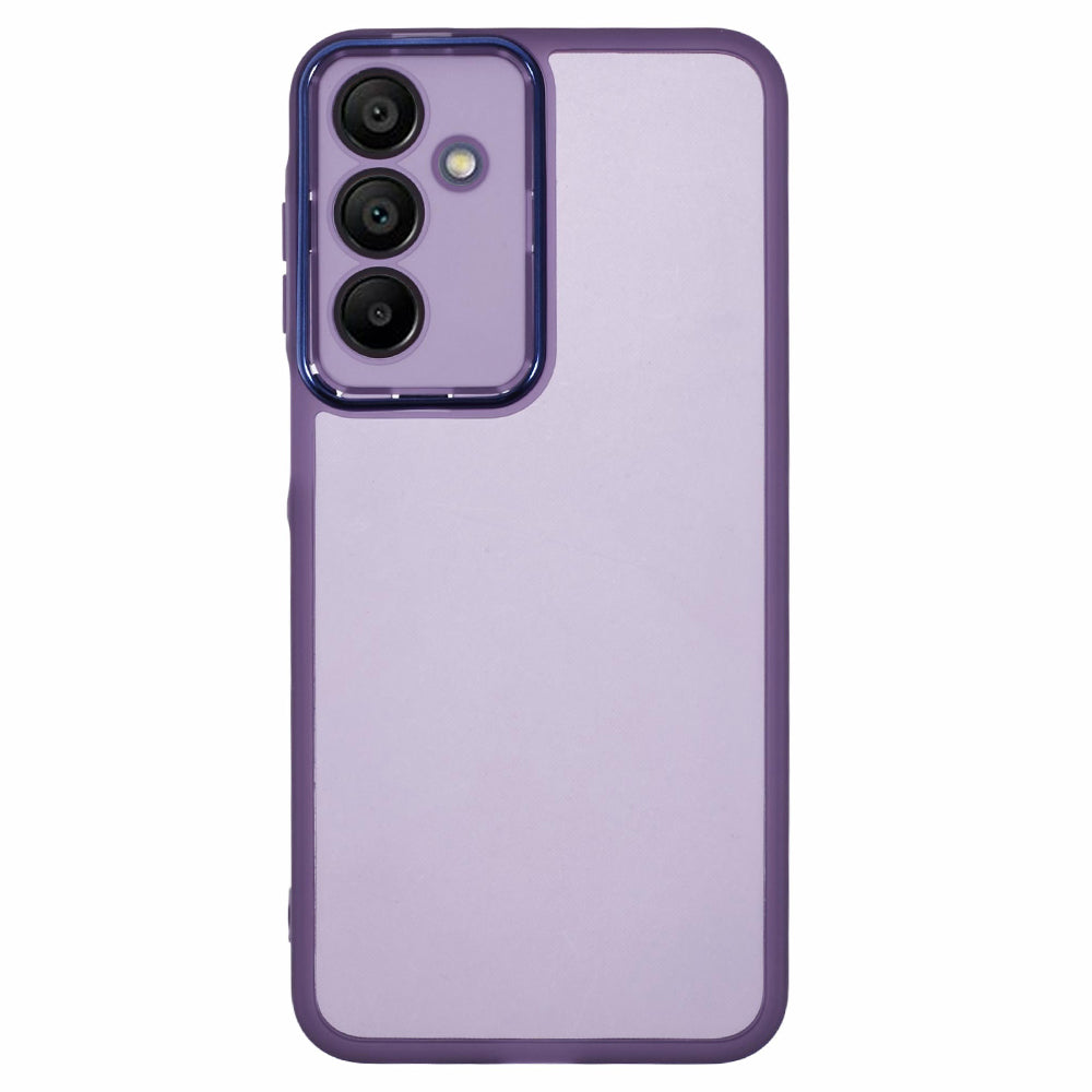 DKSM Series For Samsung Galaxy A16 5G / A16 4G Case Electroplated Camera Frame TPU Phone Cover - Transparent Purple