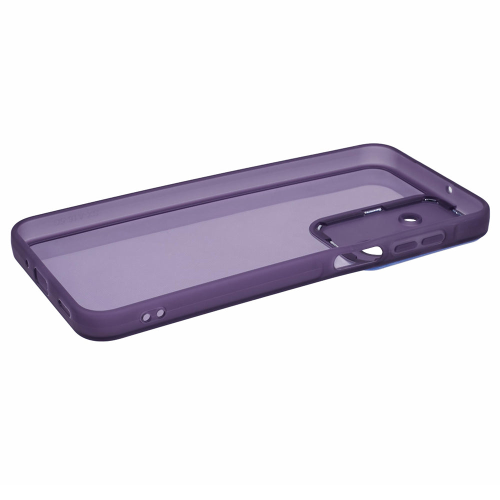 DKSM Series For Samsung Galaxy A16 5G / A16 4G Case Electroplated Camera Frame TPU Phone Cover - Transparent Purple