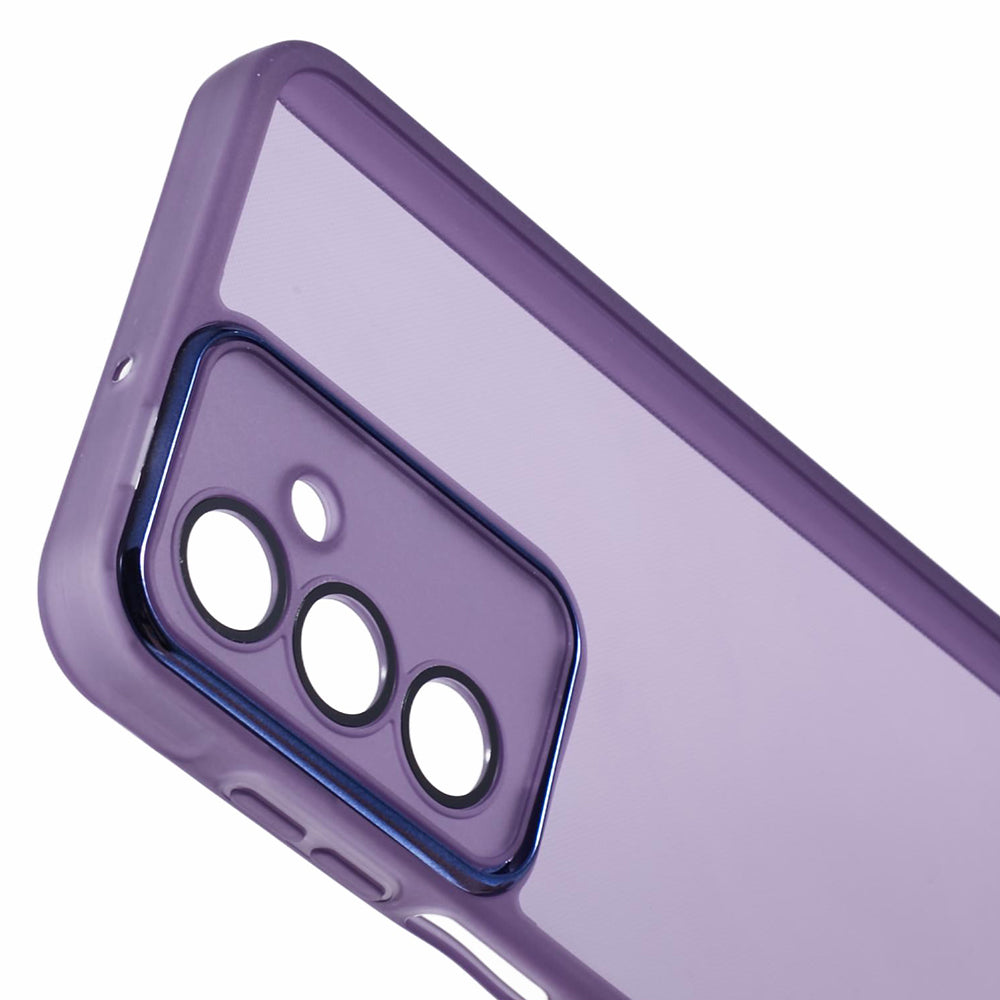 DKSM Series For Samsung Galaxy A16 5G / A16 4G Case Electroplated Camera Frame TPU Phone Cover - Transparent Purple